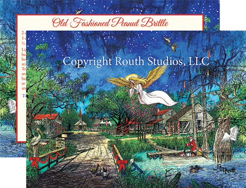 Louisiana Cajun Christmas Card, Angel on the bayou